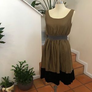 Darling | Gold with Velvet Trim Dress